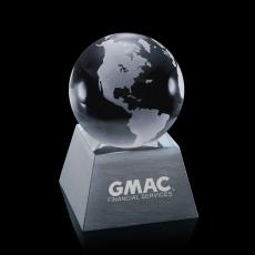 Globe on Aluminum Base - Crystal Awards