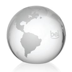 Globe with Frosted Land - Clear - Crystal Awards