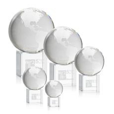 Globe on Cube Spheres Crystal Award - Crystal Awards