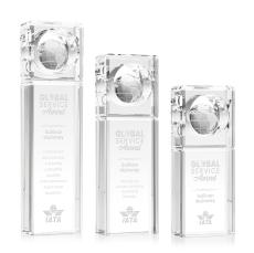 Waterloo Globe Rectangle Crystal Award - Crystal Awards