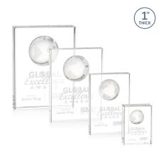 Ambassador Globe Rectangle Crystal Award - Crystal Awards