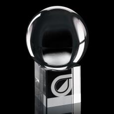 Optical Sphere Spheres on Cube Base Crystal Award - Crystal Awards