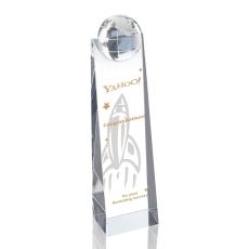 Globe Tower Obelisk Crystal Award - Crystal Awards