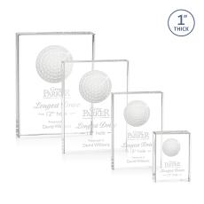 Pennington Golf Rectangle Crystal Award - Sports Awards