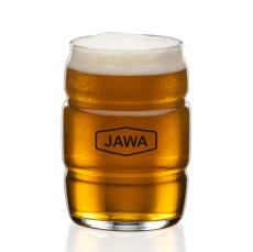 Barrel Beer Glass - Imprinted - Etched Barware