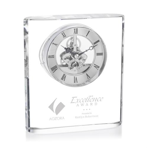 Corporate Recognition Gifts - Clocks - Adams Clock - Silver