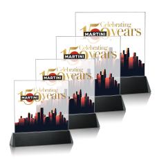 Sierra Square Full Color Black Crystal Award - Full Color Awards