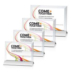 Rainsworth Full Color Silver/Horizontal Rectangle Crystal Award - Full Color Awards