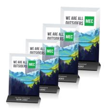 Rainsworth Full Color Black/Vertical Rectangle Crystal Award - Corporate Awards