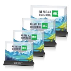 Rainsworth Full Color Black/Horizontal Rectangle Crystal Award - Full Color Awards