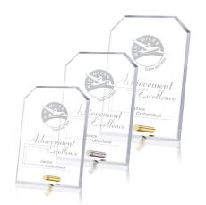 Cantebury Clipped Rectangle Crystal Award - Crystal Awards