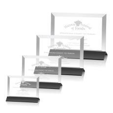 Rainsworth Black/Horizontal Rectangle Crystal Award - Crystal Awards