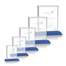 Denison Blue on Bartlett Rectangle Crystal Award - Glass Awards