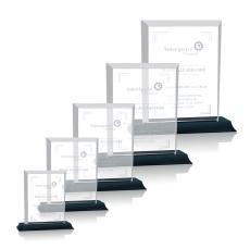 Denison Black on Bartlett Rectangle Crystal Award - Crystal Awards