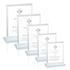 Denison White Rectangle Crystal Award - Corporate Awards
