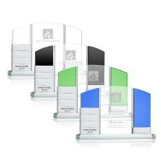 Lavery Add-a-Block Arch & Crescent Crystal Award - Perpetual Plaques