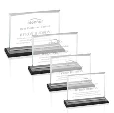 Lismore Black Rectangle Crystal Award - Crystal Awards