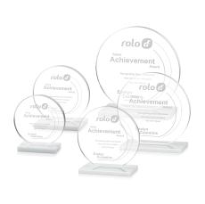 Victoria White Circle Crystal Award - Crystal Awards