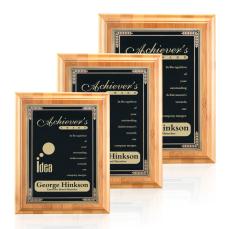 Bamboo/Cardinal Plaque - Black - Corporate Awards
