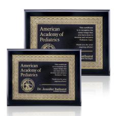 Oakleigh Certificate Plaque - Black Finish - Certificate Frames