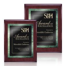 Oakleigh/Caprice Plaque - Rosewood/Green - Wood Plaques