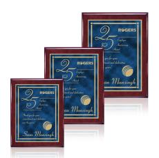 Oakleigh/Contempo Plaque - Rosewood/Blue - Wood Plaques