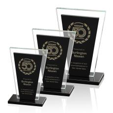 Heckel Black Rectangle Crystal Award - Crystal Awards