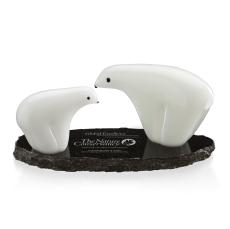 Polar Bear Mother/Daughter Animals Glass Award - Art Glass Awards