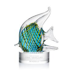 Davos Fish Animals on Stanrich Base Glass Award - Corporate Awards