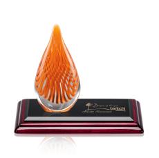 Aventura Glass on Rosewood Base Award - Art Glass Awards