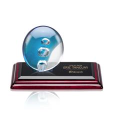 Zoltan Circle on Rosewood Base Glass Award - Art Glass Awards