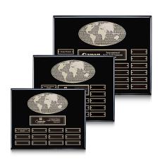 World (Horiz) Perpetual - Black Finish - Perpetual Plaques