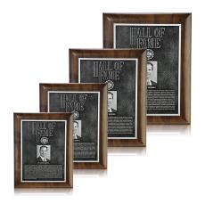 Double Etch Plaq - Walnut Rolled Edge - Employee Awards