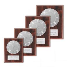 Etch/Frosted Plaq - Walnut Finish/Silver - Wood Plaques