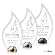 Vulcan Hemisphere Laser Engraved Flame Acrylic Award - Crystal Awards