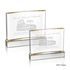 Cornerstone Gold Rectangle Acrylic Award - Corporate Awards