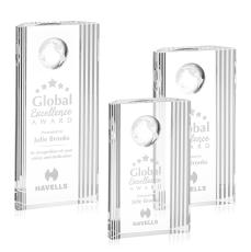 Torrington Globe Obelisk Crystal Award - Crystal Awards