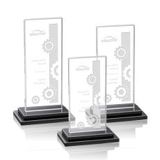 Santorini Black Rectangle Crystal Award - Crystal Awards