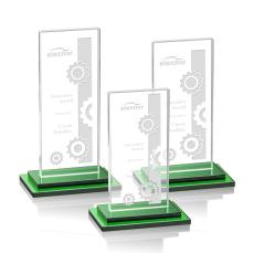 Santorini Green Rectangle Crystal Award - Crystal Awards