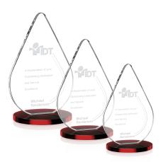 Glenhazel Red Crystal Award - Colored Glass Awards