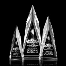 Salisbury Spire 3D Pyramid Crystal Award - 3D Laser Engraved