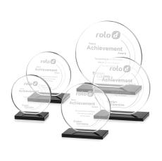 Victoria Black Circle Crystal Award - Crystal Awards