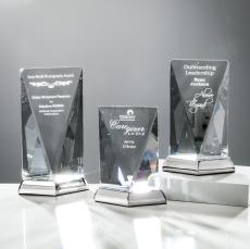 Rubicon Clear Obelisk Crystal Award - Metal Awards