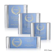 Opus Light Blue Rectangle Crystal Award - R.S. Owens