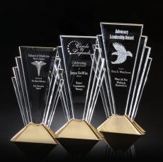 Valiant Gold Obelisk Crystal Award - Modern Awards