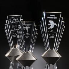 Valiant Silver Obelisk Crystal Award - Modern Awards