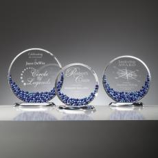Denali Blue Circle Glass Award - Art Glass Awards