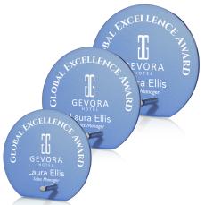 Atchison Blue Silver Circle Glass Award - Employee Awards