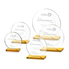 Victoria Amber Circle Crystal Award - Crystal Awards