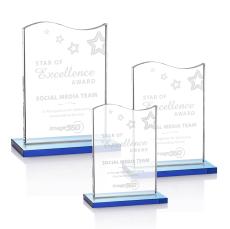 Unity Sky Blue Abstract / Misc Crystal Award - Corporate Awards